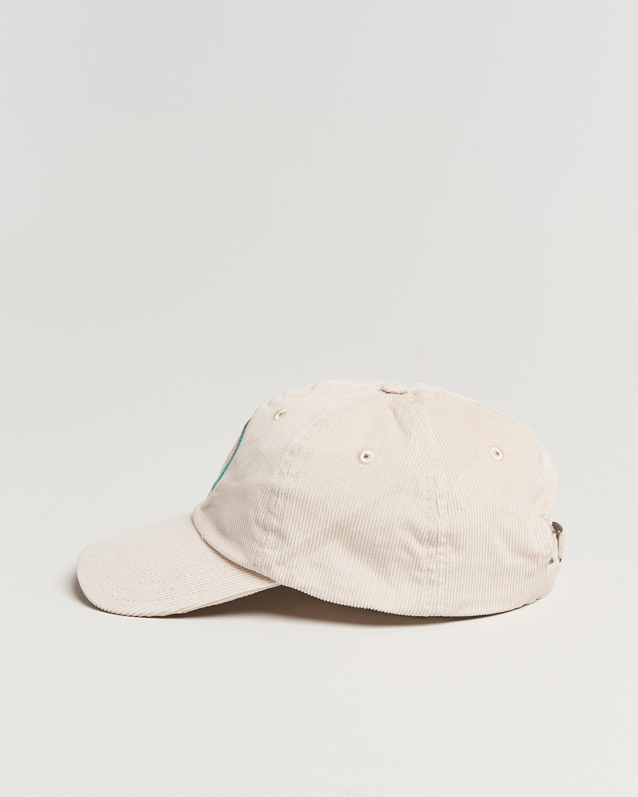 Hombres | Drake's D Applique Baseball Cap Ecru | Drake's | D Applique Baseball Cap Ecru