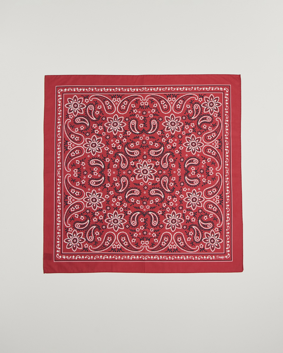 Hombres | Drake's Classic Paisley Bandana Red | Drake's | Classic Paisley Bandana Red
