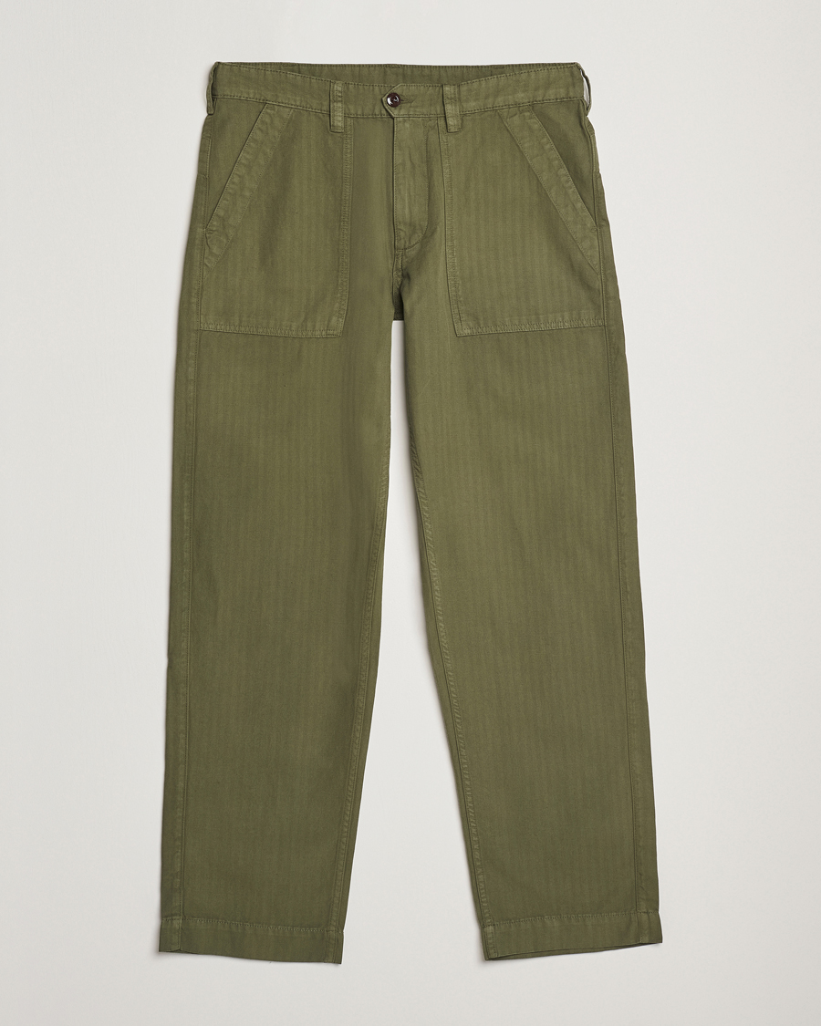 Hombres | Pantalones | Drake's | Fatigue Cotton Trousers Olive