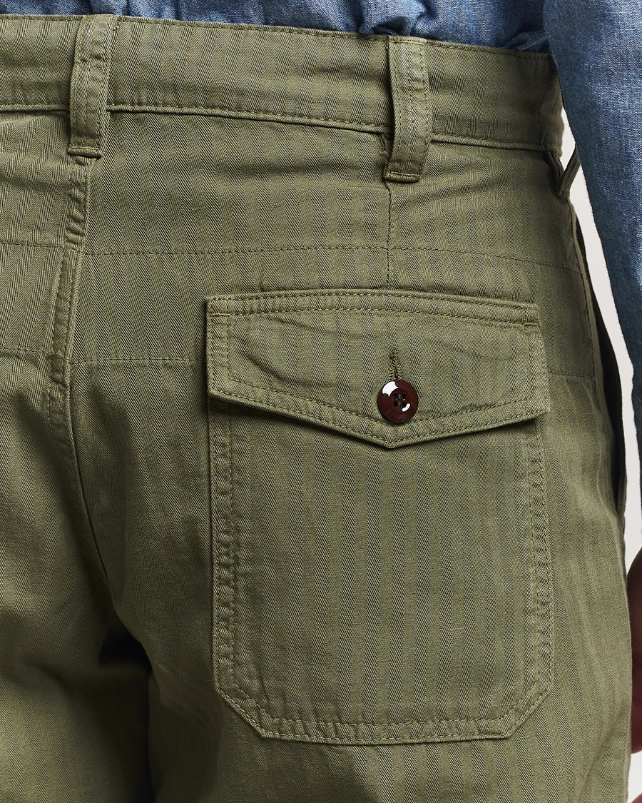 Hombres | Pantalones | Drake's | Fatigue Cotton Trousers Olive