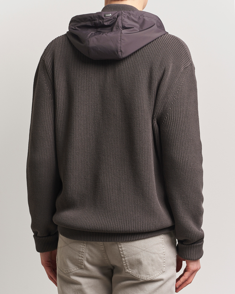 Hombres | Abrigos y chaquetas | Herno | Cotton Knit Hybrid Jacket Brown