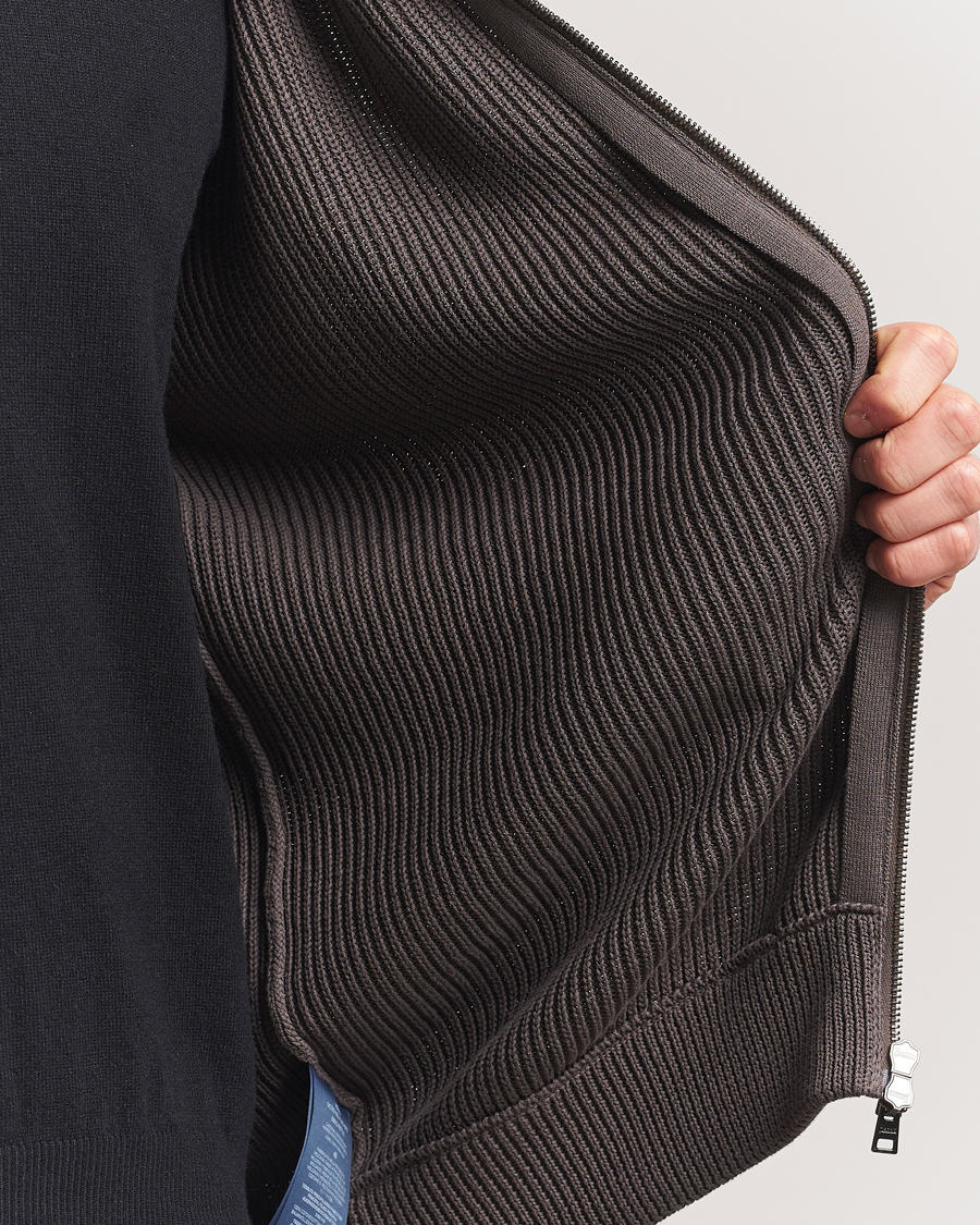 Hombres | Abrigos y chaquetas | Herno | Cotton Knit Hybrid Jacket Brown