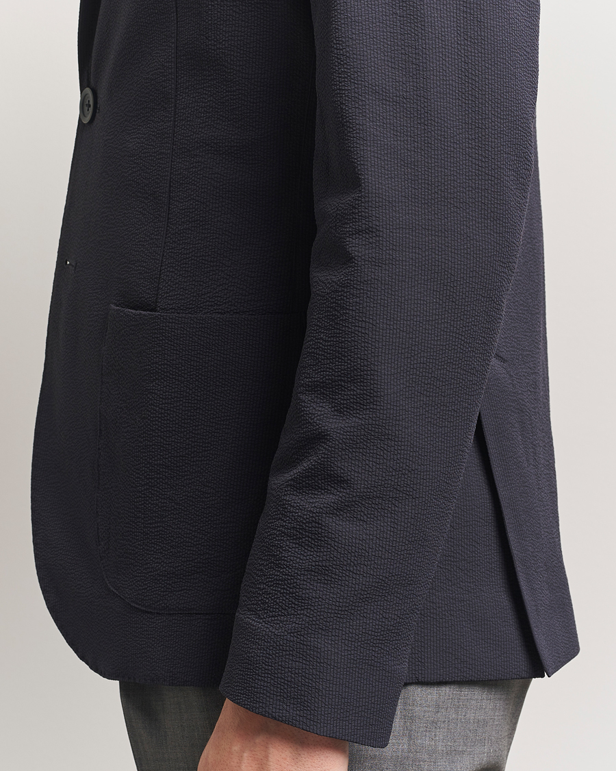 Hombres | Blazers | Herno | Seersucker Blazer Navy