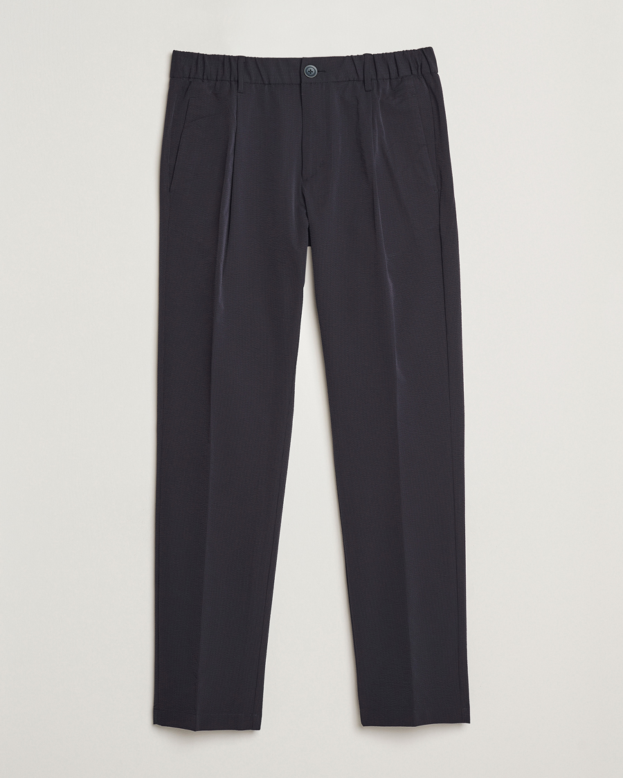 Hombres | Pantalones | Herno | Seersucker Drawstring Pants Navy
