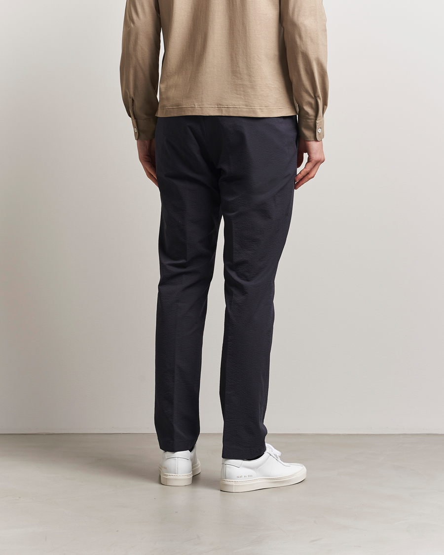 Hombres | Pantalones | Herno | Seersucker Drawstring Pants Navy
