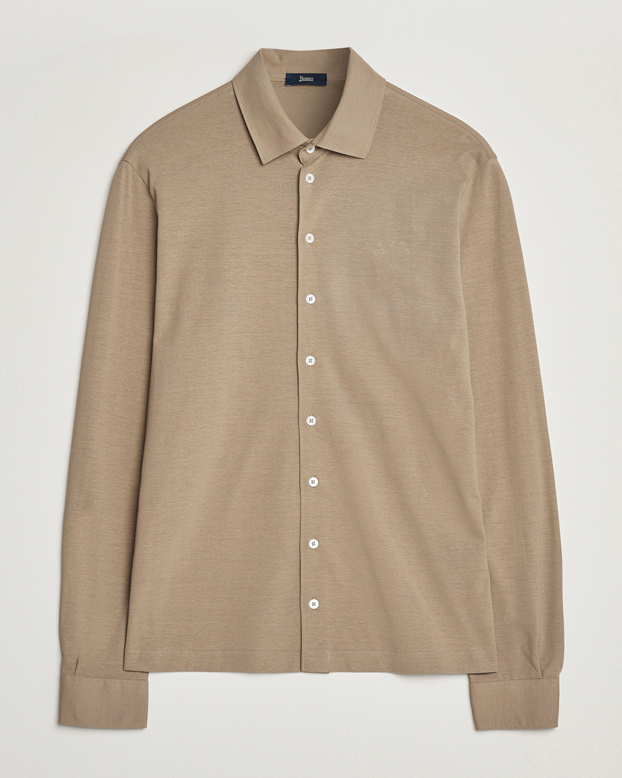 Hombres | Camisas | Herno | Cotton Crepe Shirt Olive