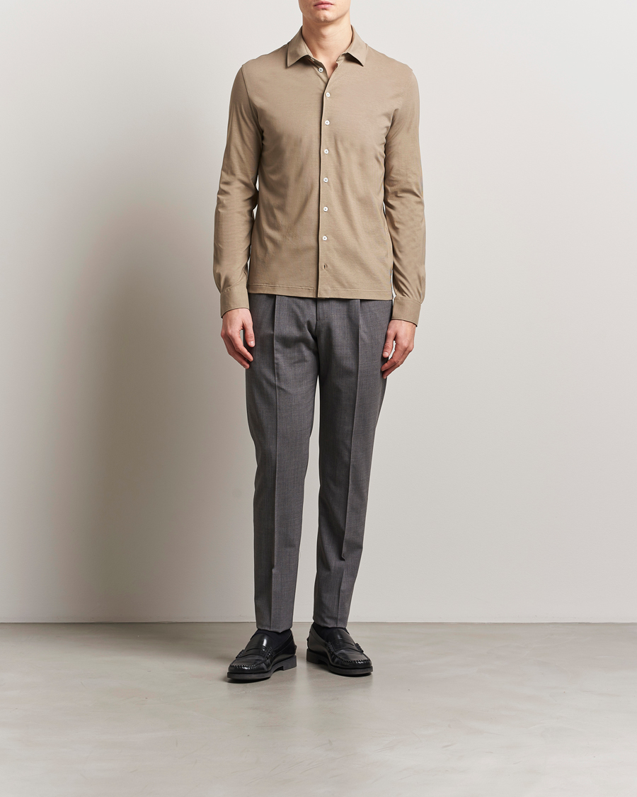 Hombres | Camisas | Herno | Cotton Crepe Shirt Olive