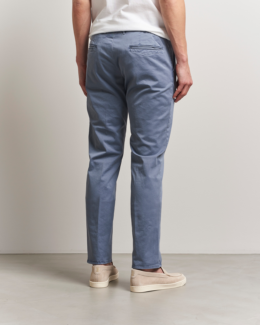 Hombres | Pantalones | Incotex | Slim Fit Garment Dyed Slacks Blue