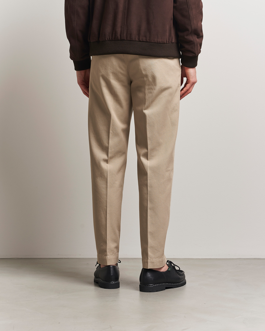 Hombres | Pantalones | Incotex | Regular Fit Uniform Cotton Slacks Beige