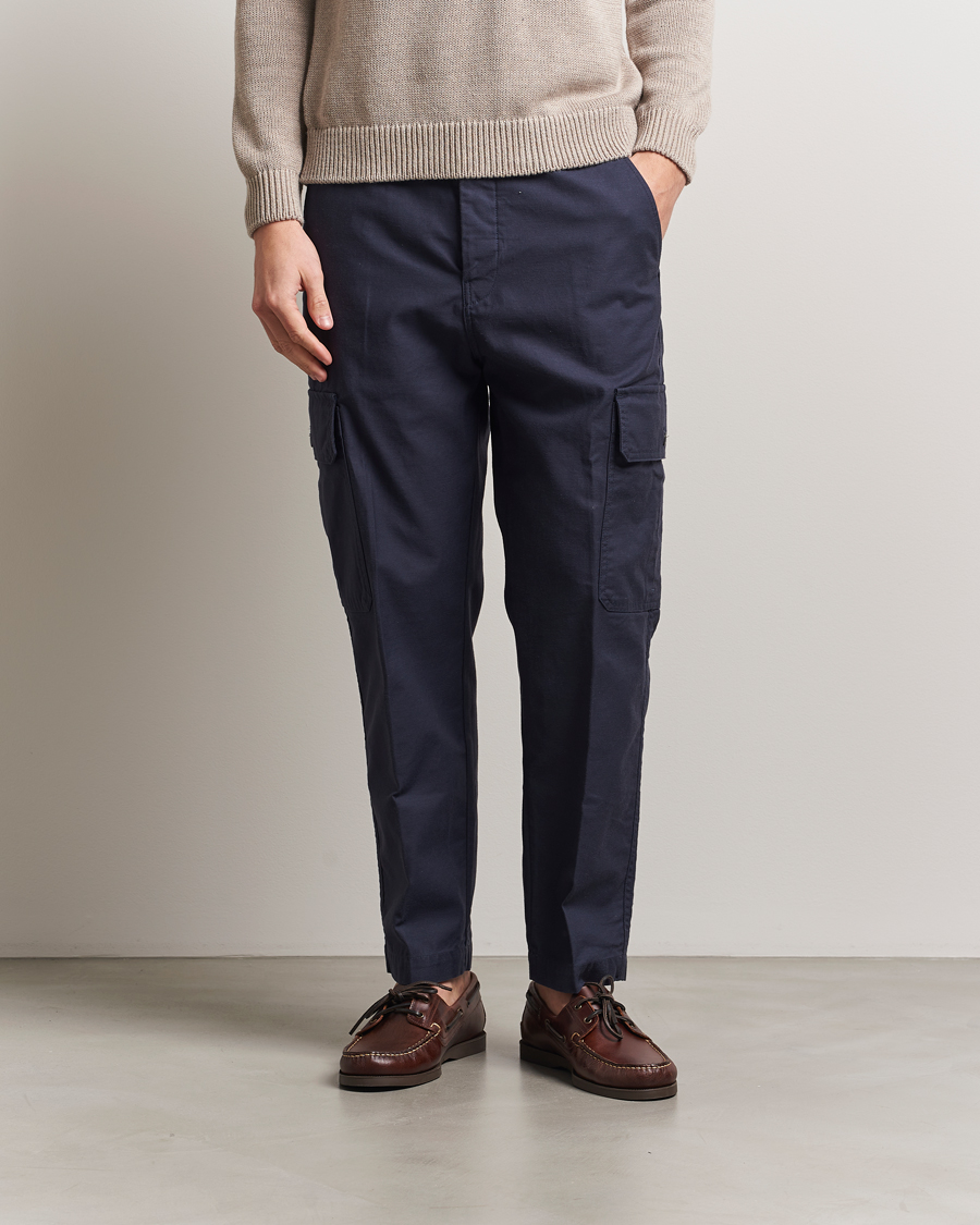 Hombres | Pantalones | Incotex | Regular Fit Cargo Pants Navy