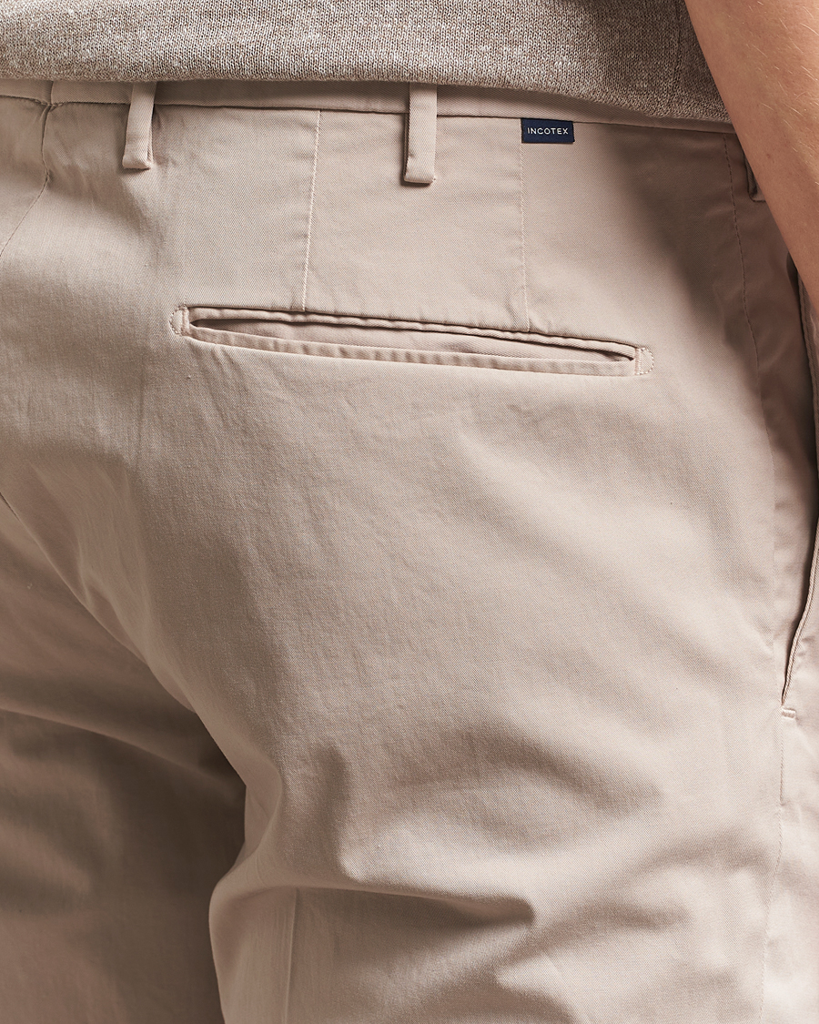 Hombres | Pantalones | Incotex | Slim Fit Comfort Chinos Light Beige