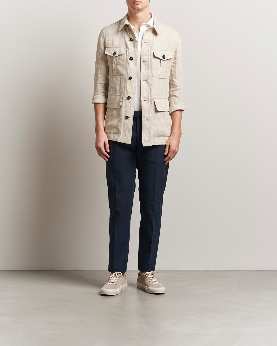 Hombres | Pantalones | Incotex | Slim Fit Comfort Chinos Navy