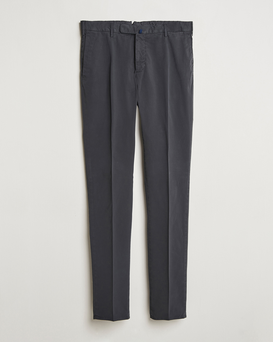 Hombres | Pantalones | Incotex | Slim Fit Comfort Chinos Dark Grey