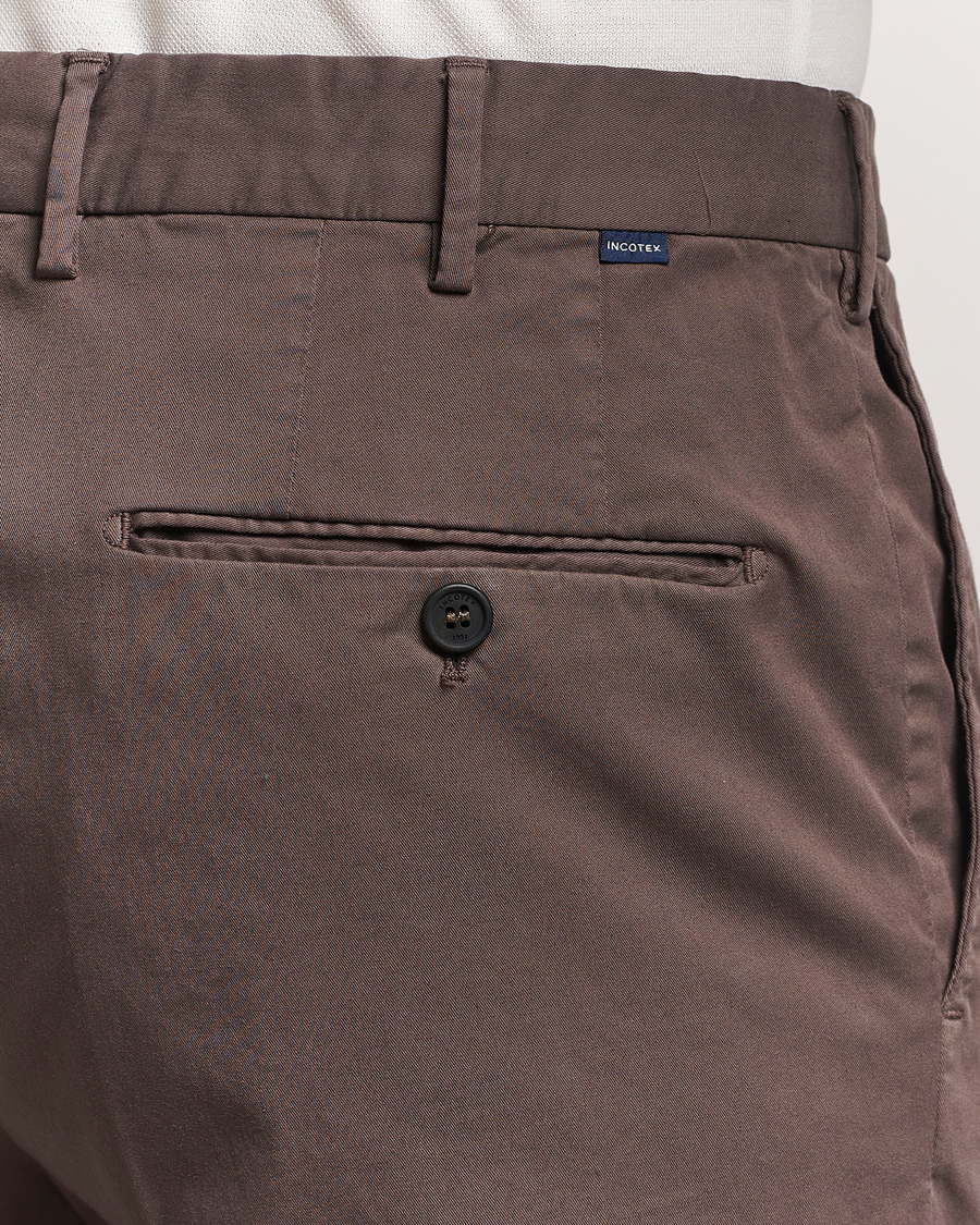 Hombres | Pantalones | Incotex | Regular Fit Comfort Chinos Brown