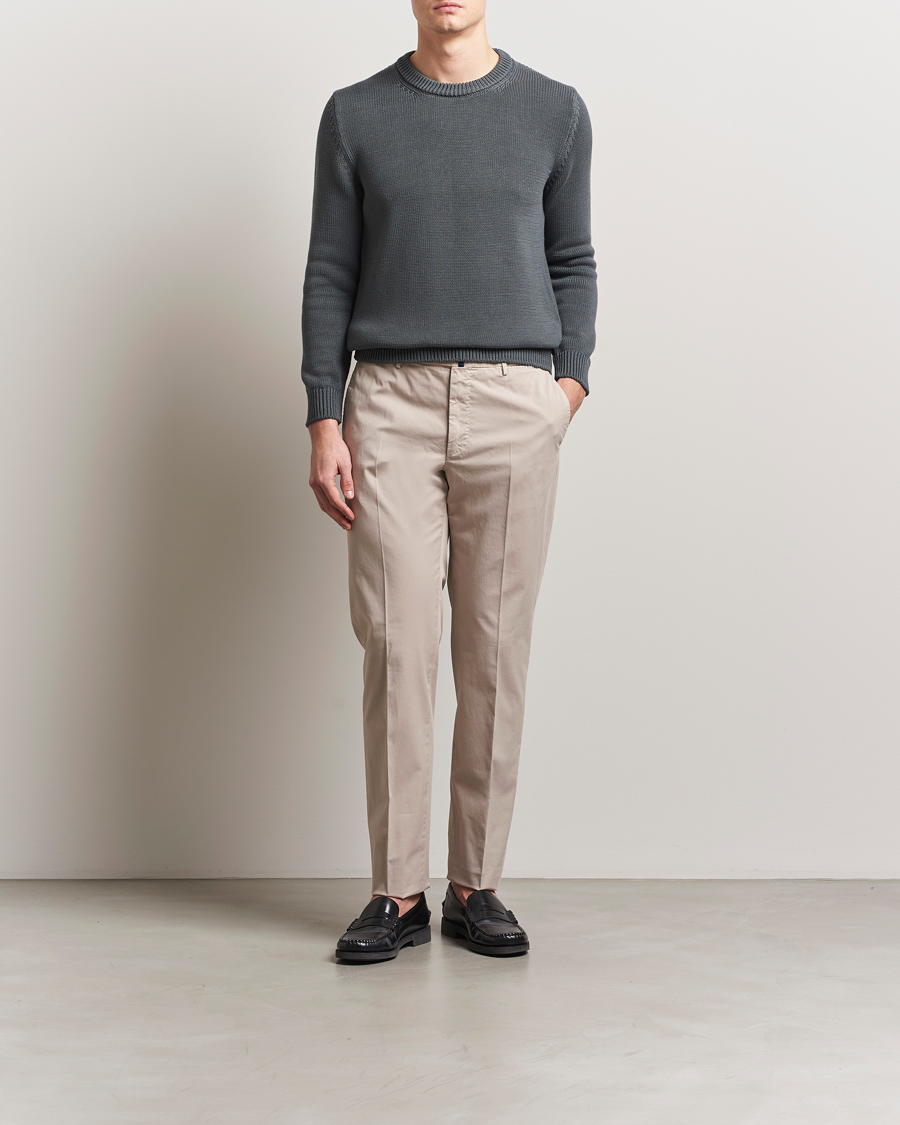 Hombres | Pantalones | Incotex | Regular Fit Comfort Chinos Light Beige
