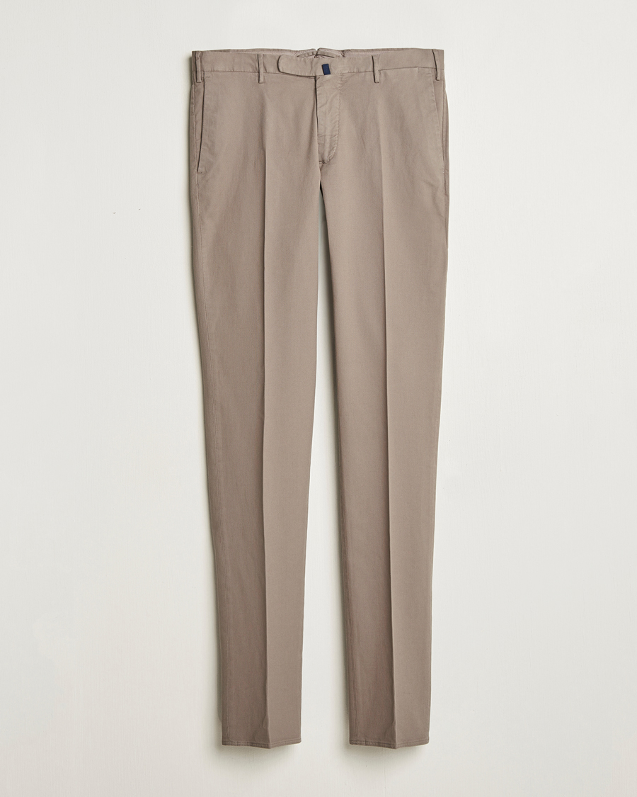 Hombres | Pantalones | Incotex | Slim Fit Micro Structure Cotton Chinos Brown