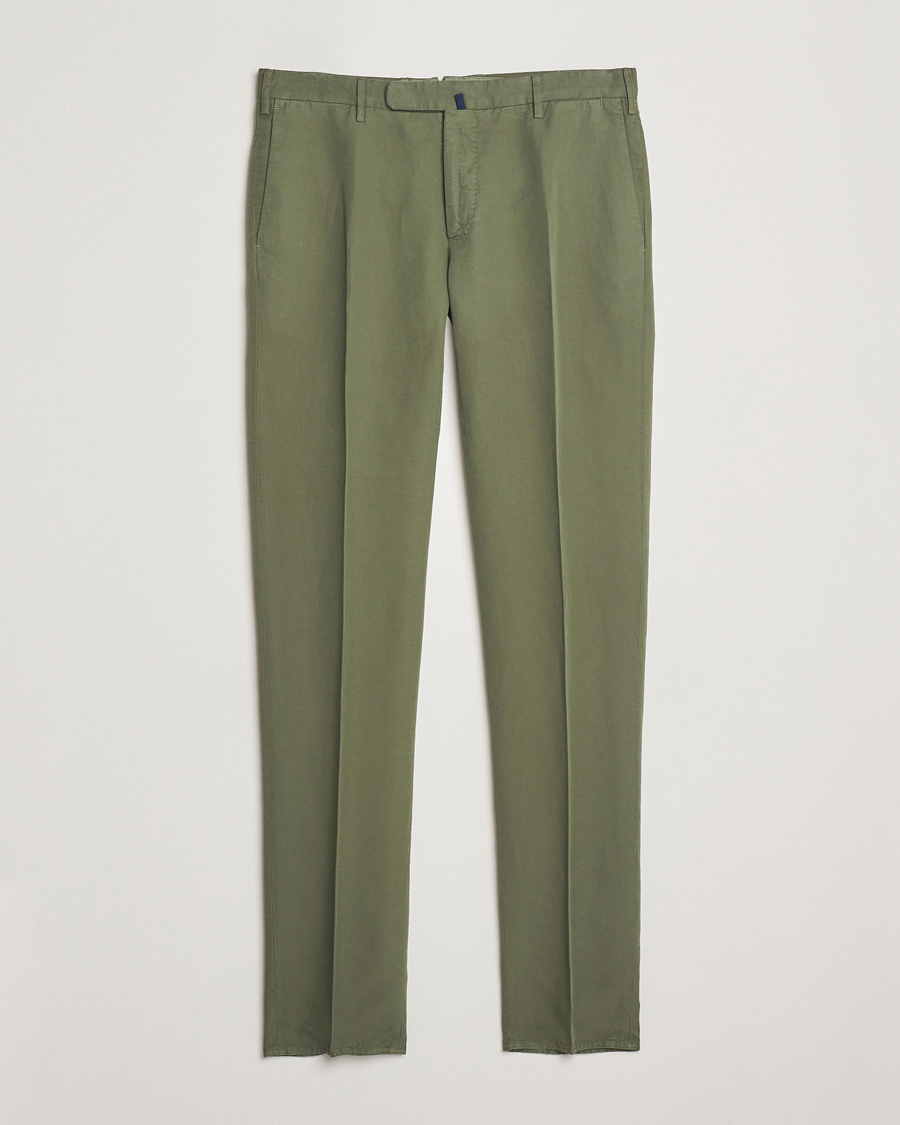 Hombres | Pantalones | Incotex | Slim Fit Chinolino Trousers Green