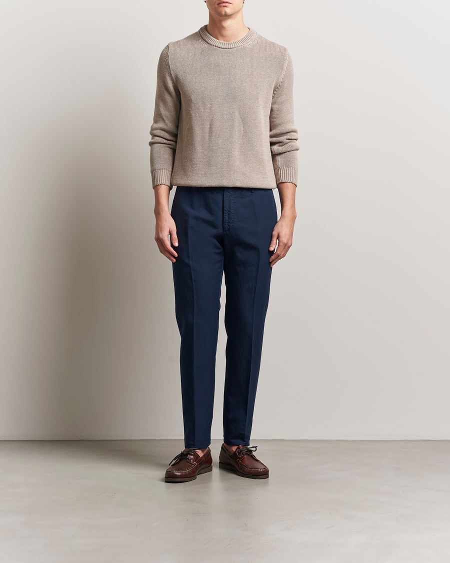 Hombres | Pantalones | Incotex | Slim Fit Chinolino Trousers Navy