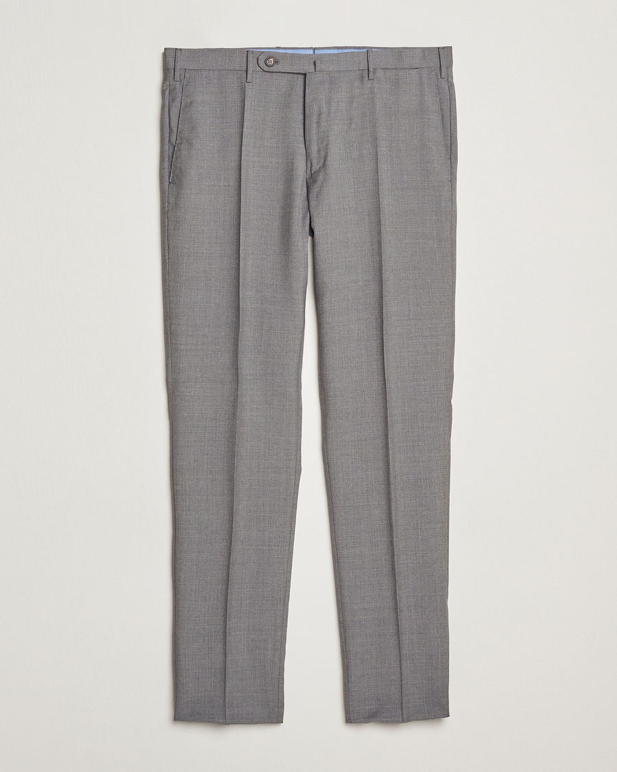 Hombres | Pantalones | Incotex | Slim Fit Super 100s Wool Trousers Light Grey