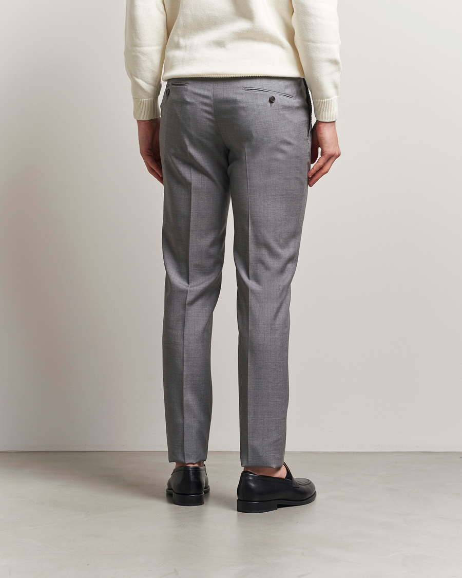 Hombres | Pantalones | Incotex | Slim Fit Super 100s Wool Trousers Light Grey