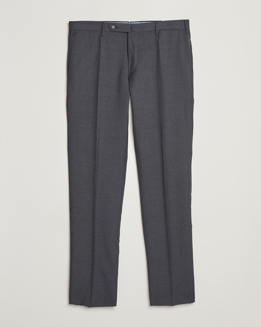 Hombres | Pantalones | Incotex | Slim Fit Super 100s Wool Trousers Medium Grey