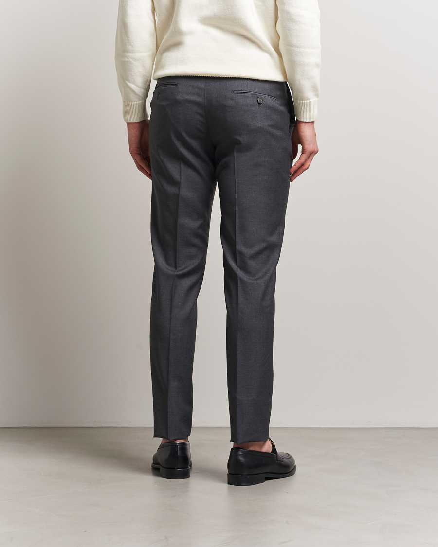 Hombres | Pantalones | Incotex | Slim Fit Super 100s Wool Trousers Medium Grey