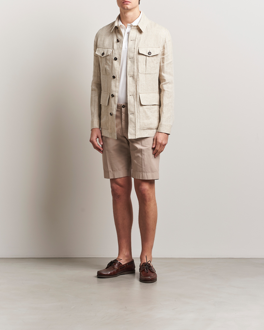 Hombres | Pantalones cortos | Incotex | Cotton Comfort Shorts Light Beige