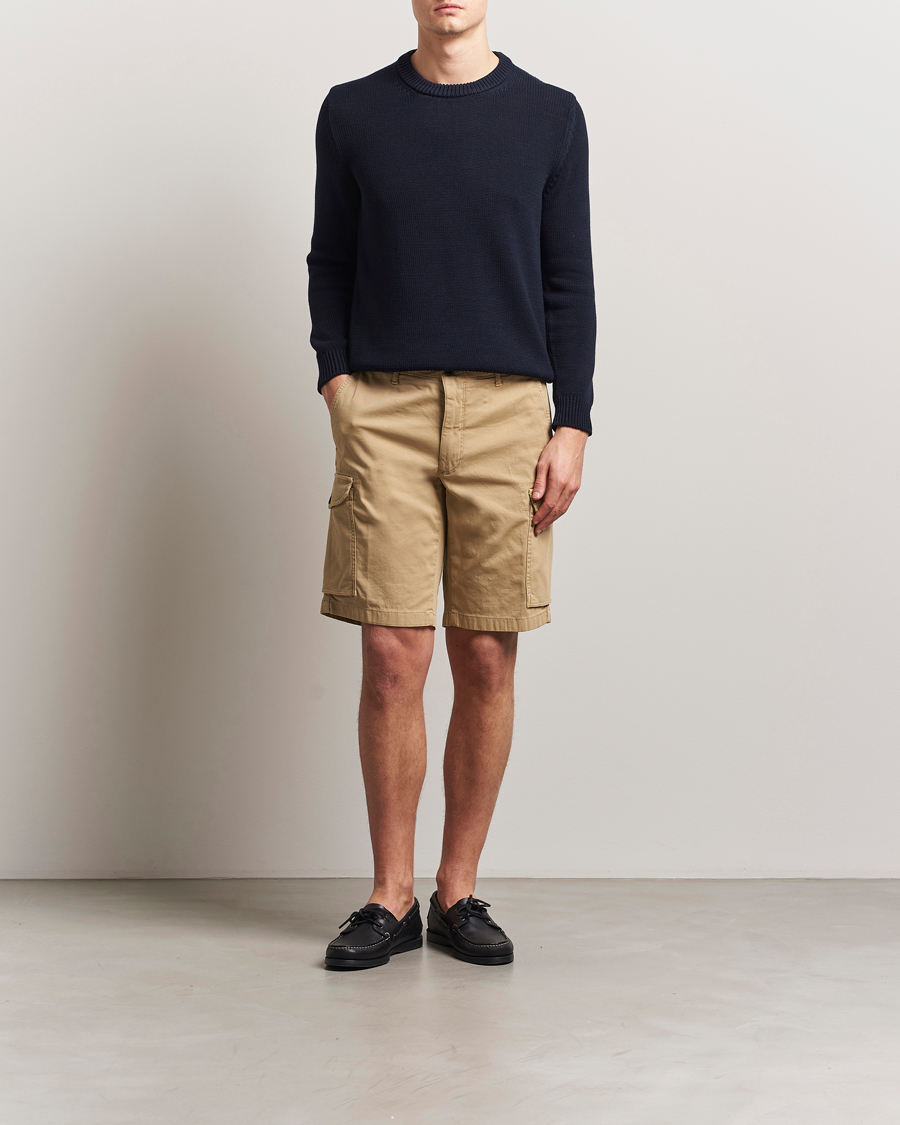 Hombres | Pantalones cortos | Incotex | Cotton Cargo Shorts Beige