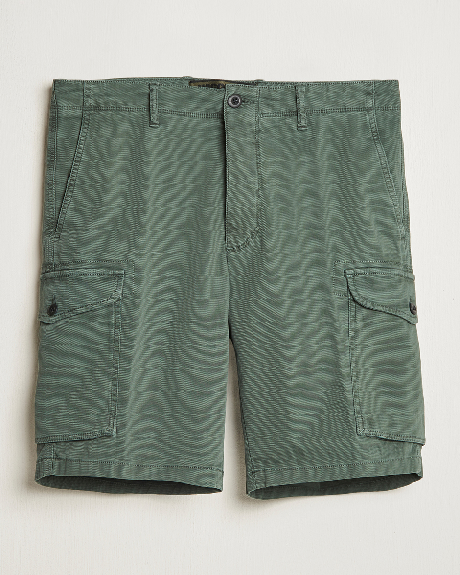 Hombres | Pantalones cortos | Incotex | Cotton Cargo Shorts Bottle Green
