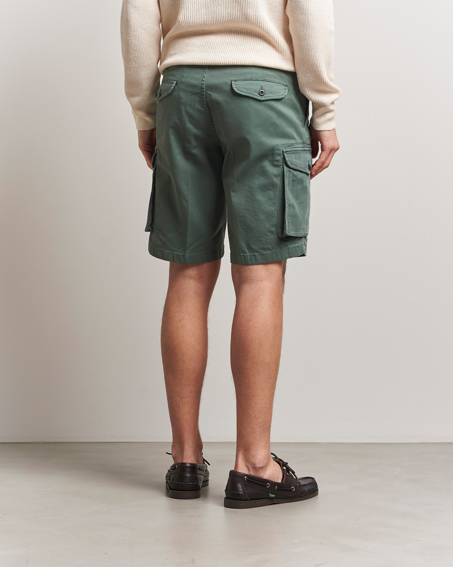 Hombres | Pantalones cortos | Incotex | Cotton Cargo Shorts Bottle Green