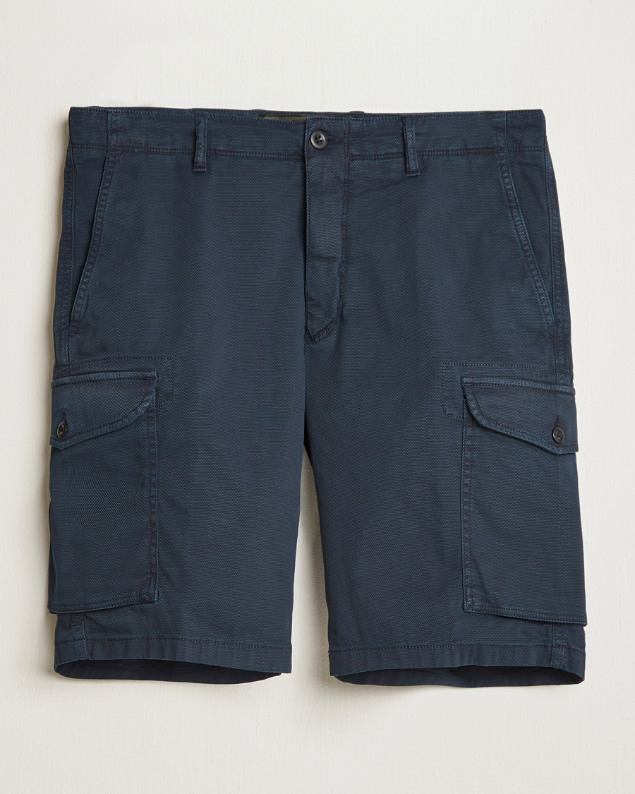 Hombres | Pantalones cortos | Incotex | Cotton Cargo Shorts Navy