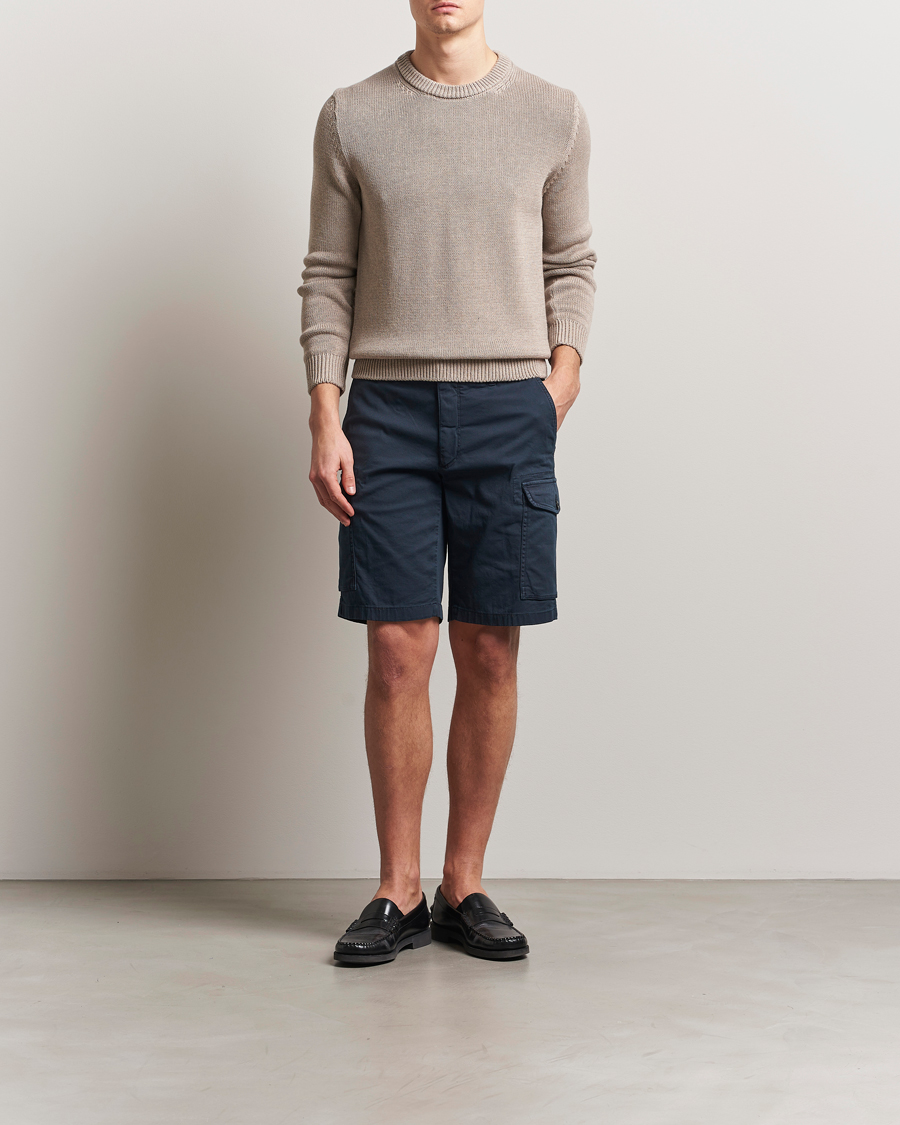 Hombres | Pantalones cortos | Incotex | Cotton Cargo Shorts Navy