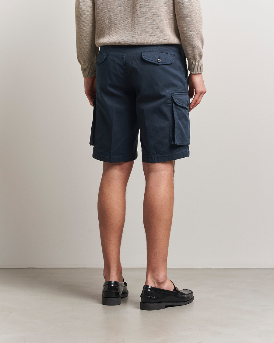 Hombres | Pantalones cortos | Incotex | Cotton Cargo Shorts Navy