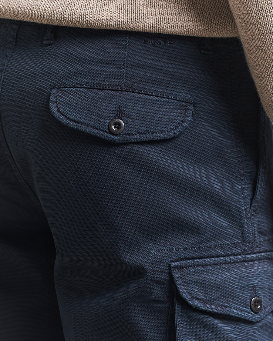 Hombres | Pantalones cortos | Incotex | Cotton Cargo Shorts Navy
