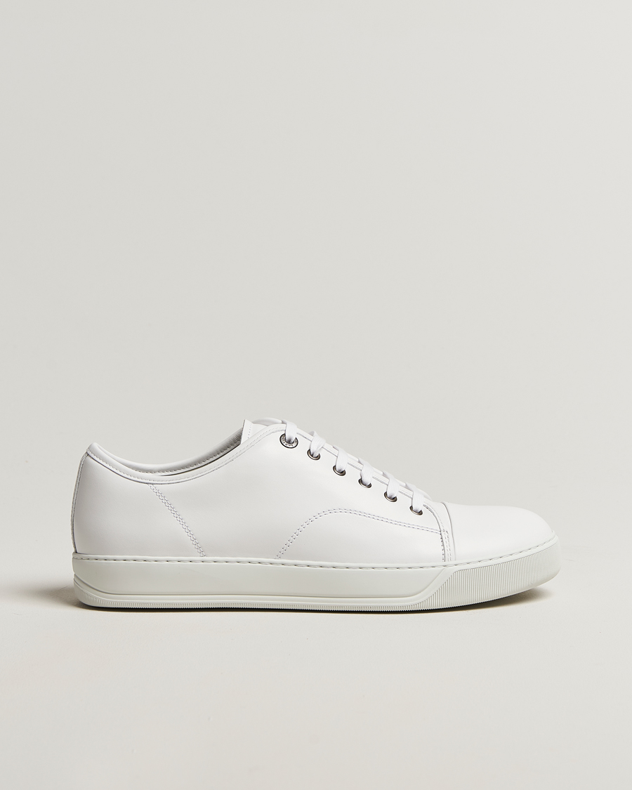 Hombres | Lanvin Nappa Cap Toe Sneaker White | Lanvin | Nappa Cap Toe Sneaker White