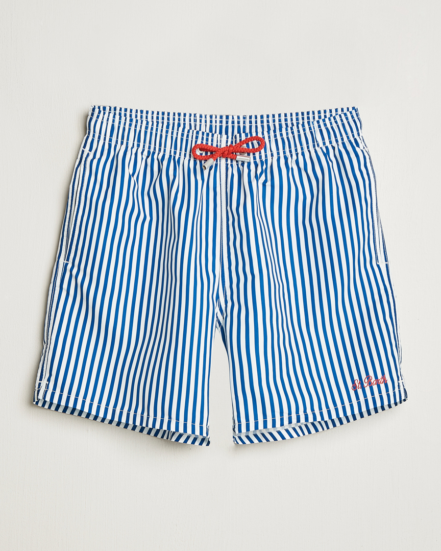 Hombres | Bañadores | MC2 Saint Barth | Printed Nylon Swim Shorts Dark Blue Stripes