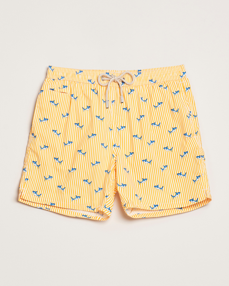 Hombres | Bañadores | MC2 Saint Barth | Printed Swim Shorts Yellow Malie Stripes