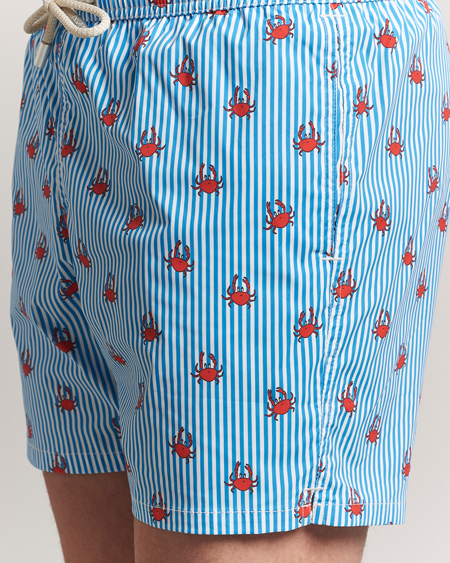 Hombres | Bañadores | MC2 Saint Barth | Printed Nylon Swim Shorts Blue Crab Stripes