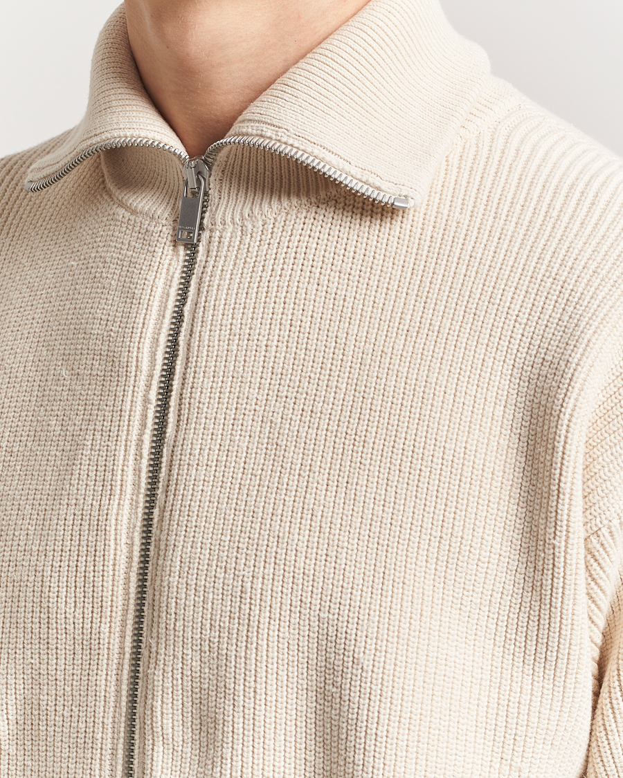 Hombres | Jerséis y prendas de punto | Jil Sander | Rib Full Zip Cardigan Porcelain
