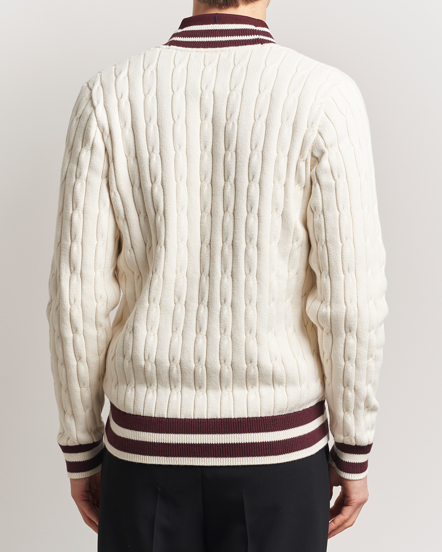Hombres | Jerséis y prendas de punto | Fred Perry | Cable Knitted Tennis Sweater Ecru