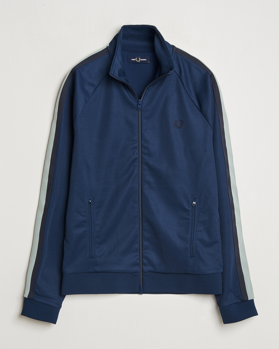 Hombres | Jerséis y prendas de punto | Fred Perry | Two Color Taped Track Jacket Tennis Blue