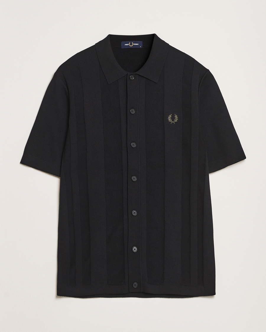 Hombres | Camisas | Fred Perry | Knitted Short Sleeve Shirt Black
