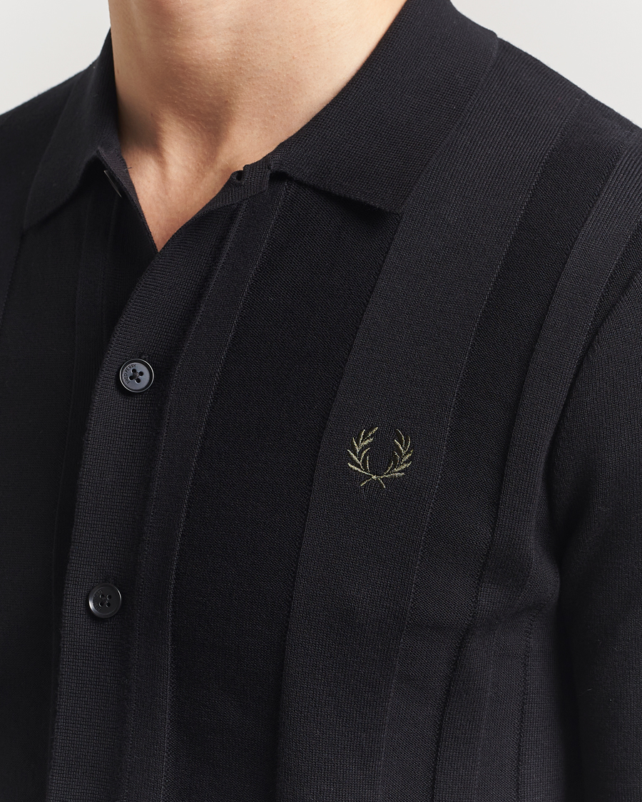 Hombres | Camisas | Fred Perry | Knitted Short Sleeve Shirt Black