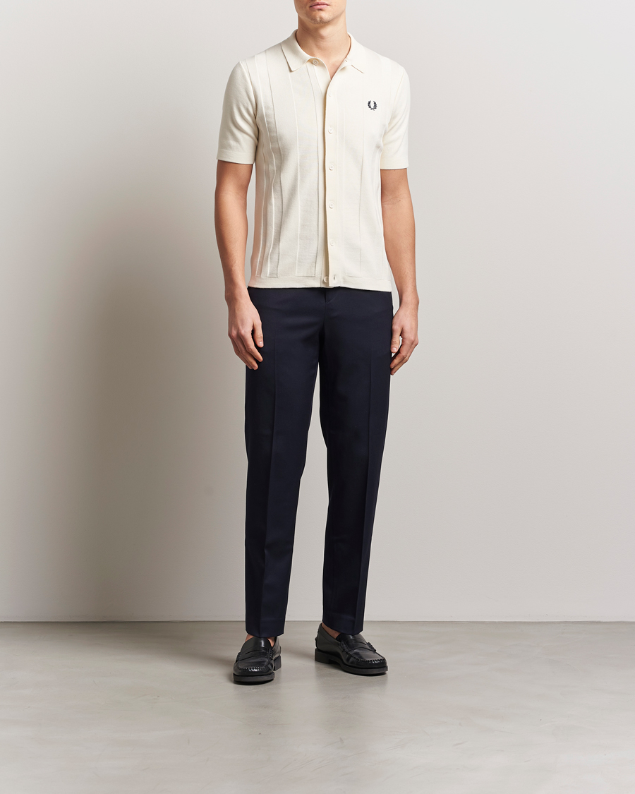 Hombres | Camisas | Fred Perry | Knitted Short Sleeve Shirt Ecru