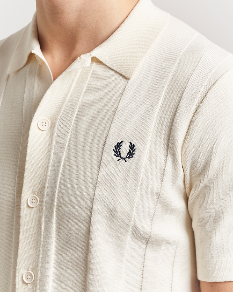 Hombres | Camisas | Fred Perry | Knitted Short Sleeve Shirt Ecru