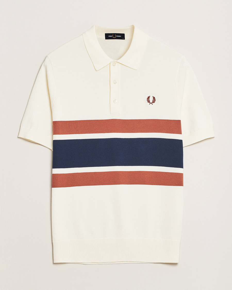 Hombres | Polos | Fred Perry | Paneled Knitted Polo Light Ecru