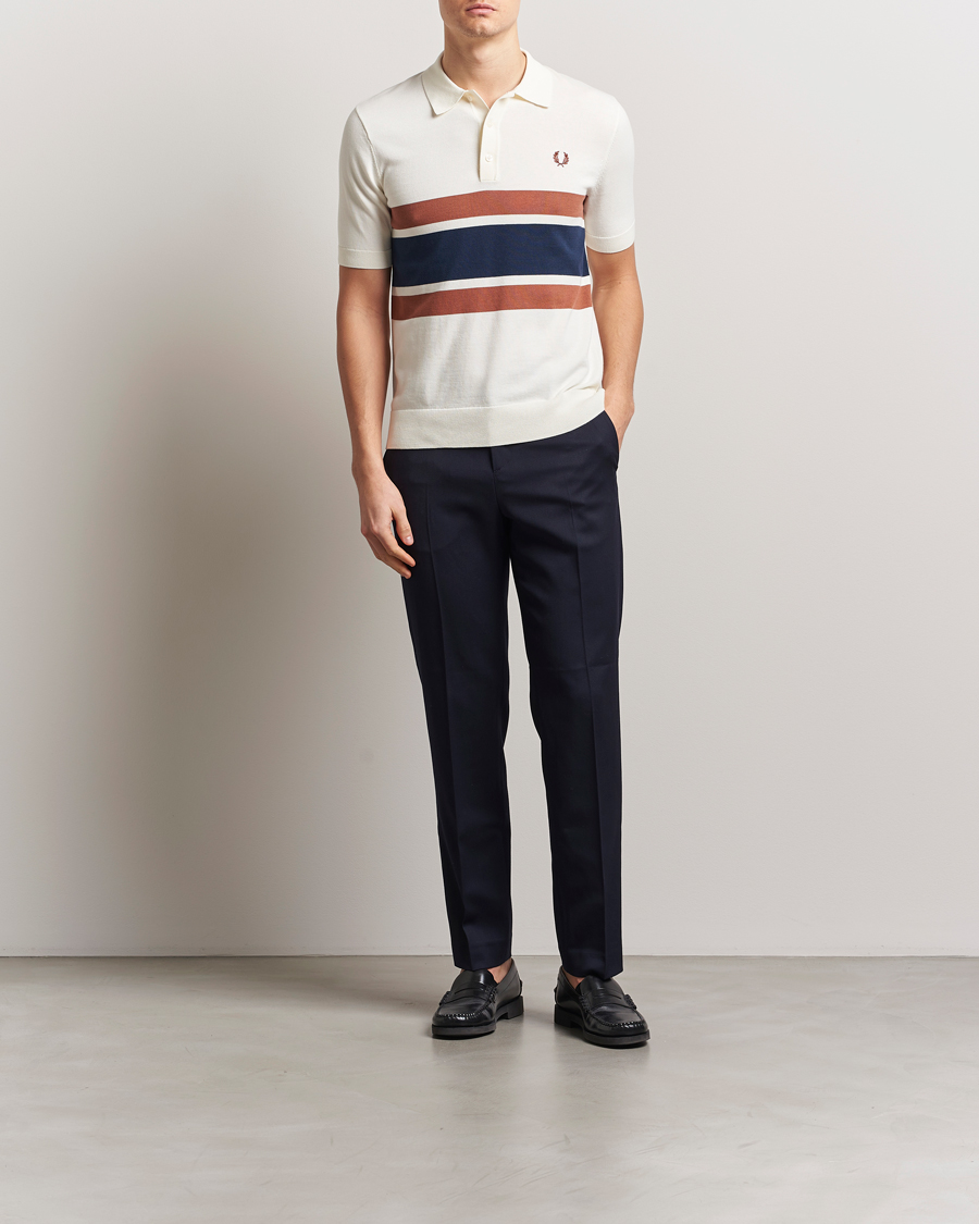 Hombres | Polos | Fred Perry | Paneled Knitted Polo Light Ecru