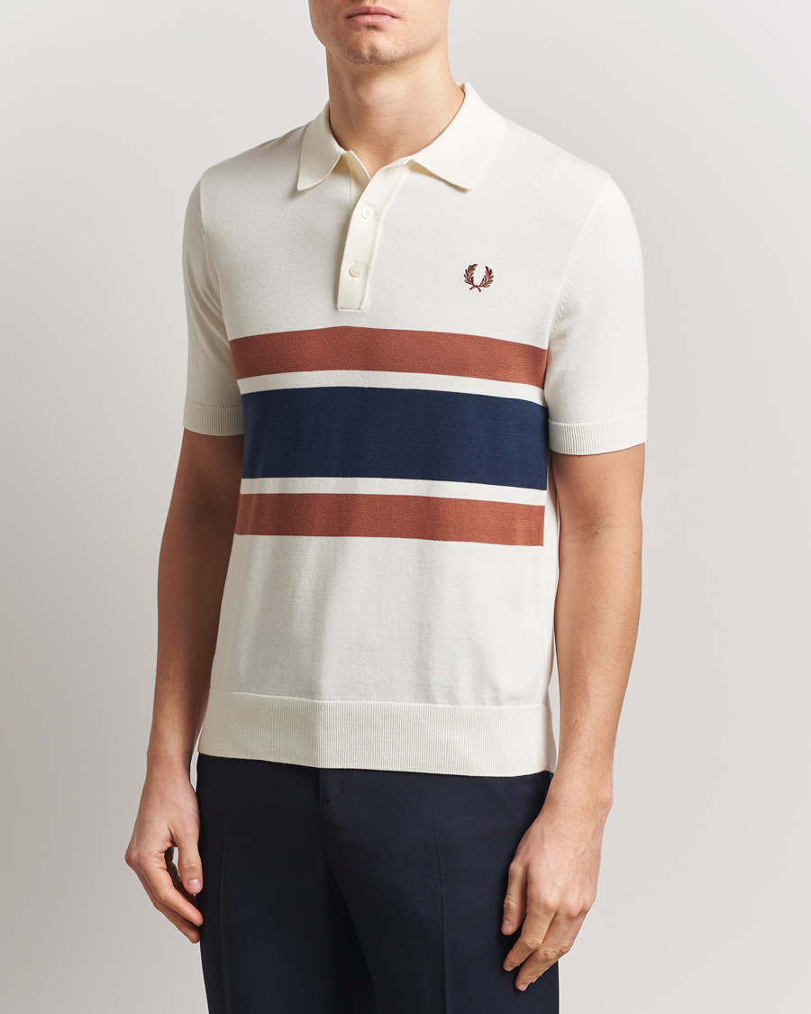 Hombres | Polos | Fred Perry | Paneled Knitted Polo Light Ecru