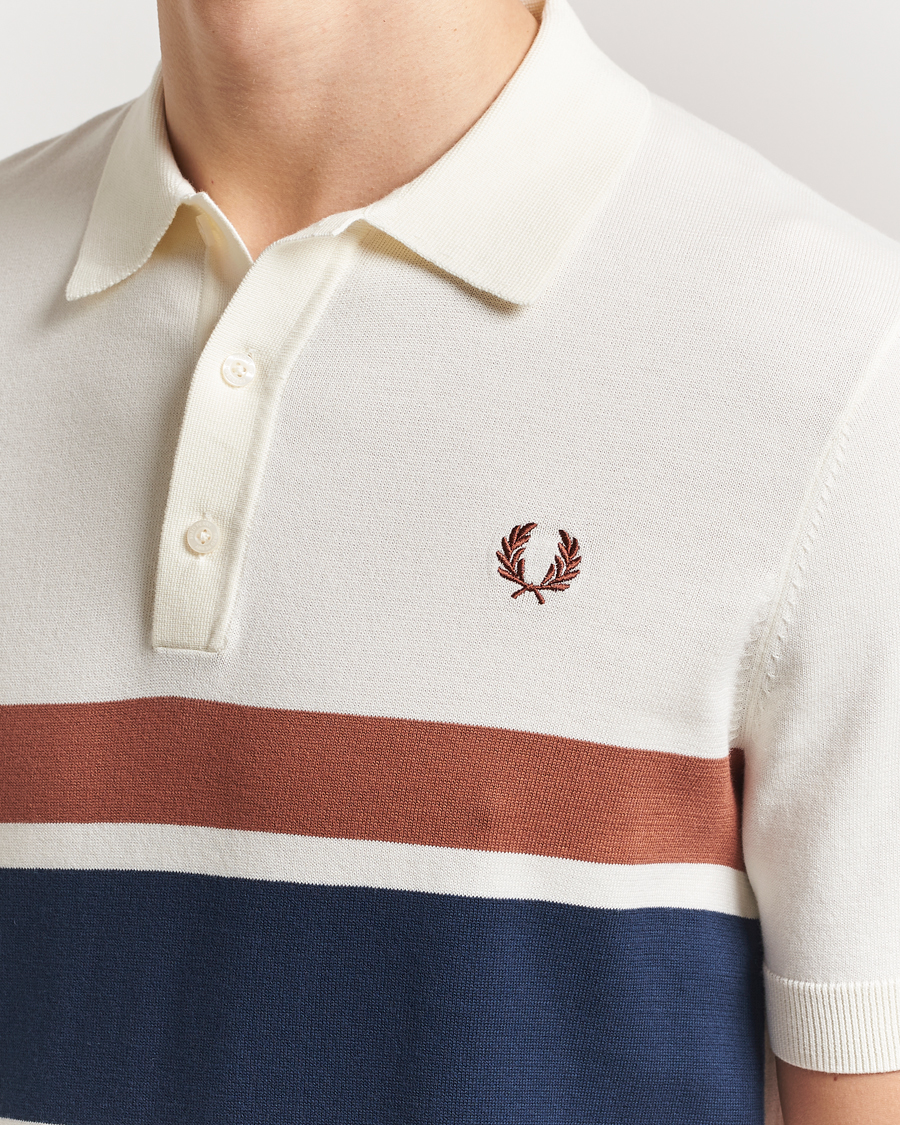 Hombres | Polos | Fred Perry | Paneled Knitted Polo Light Ecru