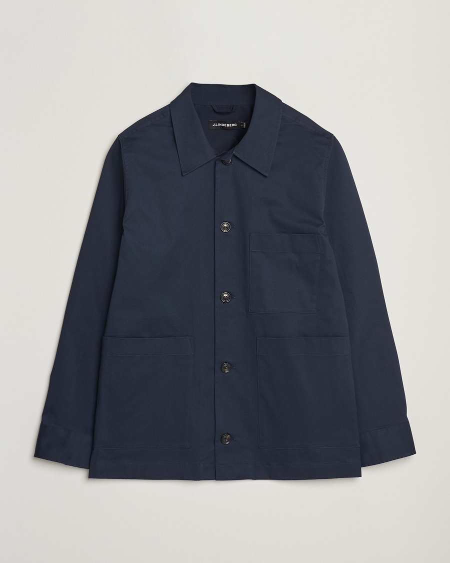 Hombres | Camisas | J.Lindeberg | Easton Cotton Overshirt Navy